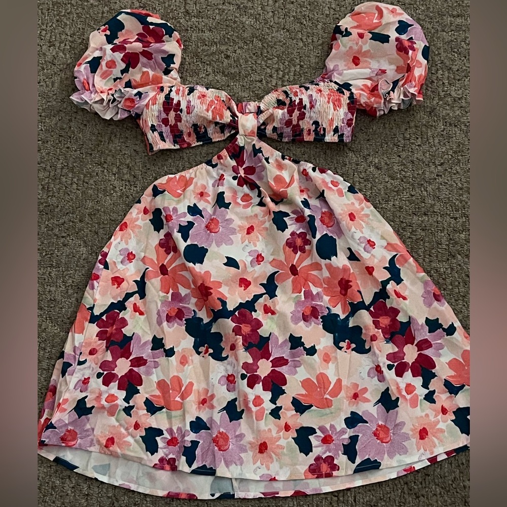 floral cutout dress